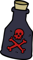 cartoon doodle poison bottle png