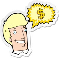 sticker of a cartoon salesman png