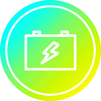 bateria industrial circular no espectro de gradiente frio png