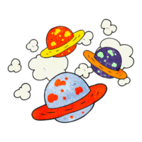 textured cartoon planets png