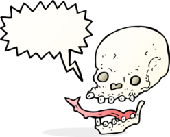 cartoon spooky skull with speech bubble png