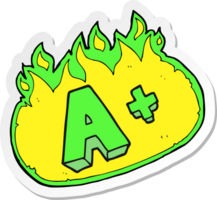 sticker of a cartoon A grade symbol png