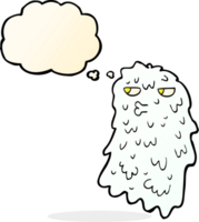 cartoon gross ghost with thought bubble png