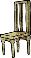 grunge textured illustration cartoon wooden chair png