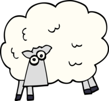 dessin animé doodle mouton drôle png