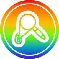 magnifying glass burning circular in rainbow spectrum png