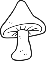 black and white cartoon mushroom png