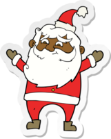 klistermärke av en tecknad glad jultomte png