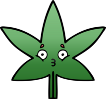 gradient shaded cartoon marijuana leaf png