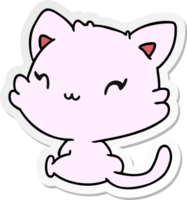 klistermärke tecknad av söt kawaii kattunge png