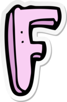 sticker van een tekenfilmletter f png