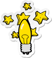 sticker of a cartoon light bulb png