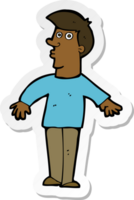 sticker of a cartoon surprised man png