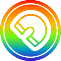 traditionele magneet cirkelvormig in regenboogspectrum png