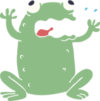 dessin animé doodle grenouille folle png