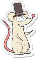 autocollant d'une souris de dessin animé en chapeau haut de forme png