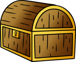 gradient cartoon doodle of a treasure chest png