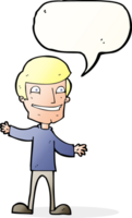 dessin animé homme souriant avec bulle de dialogue png