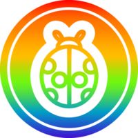 cute ladybug in rainbow spectrum png