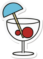 autocollant d'un cocktail fantaisie de dessin animé mignon png