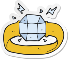 sticker of a cartoon ring with huge gem png