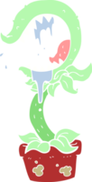 flat color illustration of a cartoon carnivorous plant png