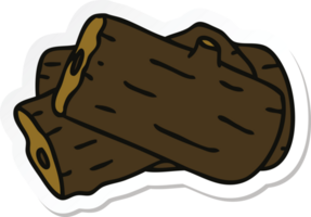 sticker of a quirky hand drawn cartoon log png