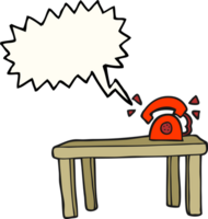 speech bubble cartoon phone ringing on desk png