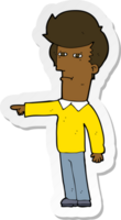 sticker of a cartoon man blaming png