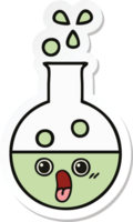 sticker of a cute cartoon test tube png