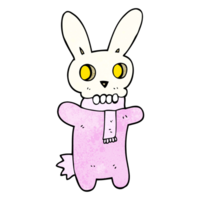 texturé dessin animé effrayant crâne lapin png