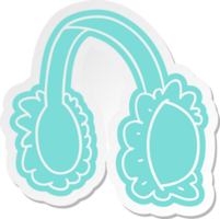 cartoon sticker of pink ear muff warmers png