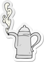 sticker of a cartoon steaming coffee kettle png