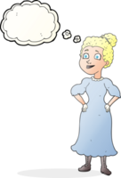 thought bubble cartoon victorian woman in dress png