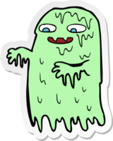 pegatina de un fantasma de limo bruto de dibujos animados png