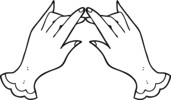 black and white cartoon hands png