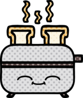 comic book style cartoon of a toaster png