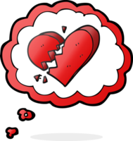 thought bubble cartoon broken heart png