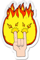 sticker of a cartoon hand making rock symbol png