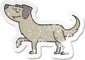 retro nödställd klistermärke av en tecknad hund png