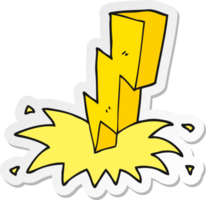 sticker of a cartoon lightning bolt png