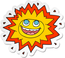 sticker of a happy cartoon sun png