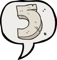 speech bubble cartoon stone number five png
