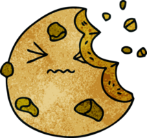 quirky hand drawn cartoon munched cookie png