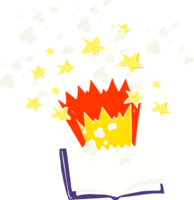 flat color illustration of a cartoon magic spellbook png