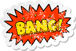 retro distressed sticker of a cartoon explosion png