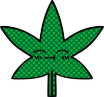 feuille de marijuana de dessin animé de style bande dessinée png
