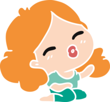 cartoon of cute kawaii girl png