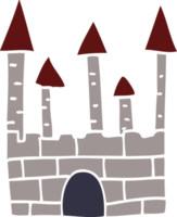 dessin animé doodle château traditionnel png