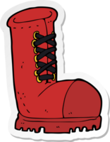 sticker of a cartoon old work boot png